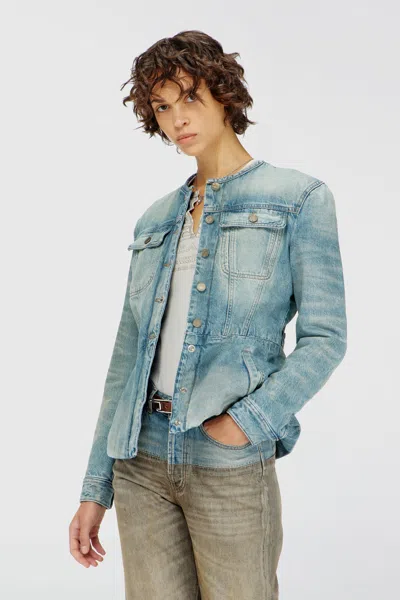 Diesel Veste En Denim Sans Col In Multi