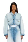 Diesel Oversized Cropped Trucker Jacket In Multi