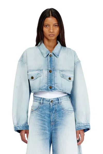 Diesel Oversized Cropped Trucker Jacket In Multi
