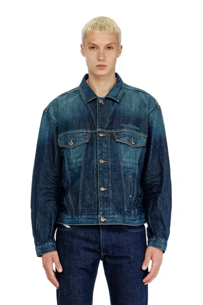 Diesel Trucker Jacket In Selvedge Denim In Blue