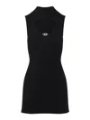 Diesel M-oloni-short Ribbed Dress With Keyhole Opening In Black