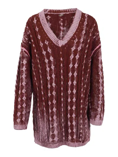 Diesel Vestido Corto - Púrpura In Burgundy