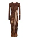 Diesel M-calimera Layered Maxi Dress In Brown