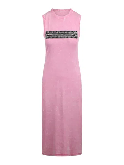 Diesel Sleeveless Dress With Zip Detail In Pink