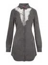 Diesel Abstract Print Asymmetric Hem Dress In Gray