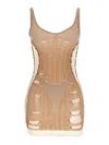 Diesel 'm-calimera' Beige Dress With Insert Design And Second Skin Effect