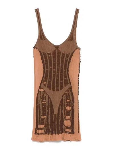 Diesel Brown M-calimera-short Minidress