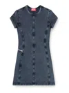 Diesel Mini Dress In Denim-look Jersey In Blue