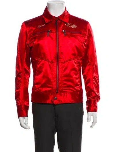 Pre-owned Diesel Vintage 2000's Moto Jacket In Red