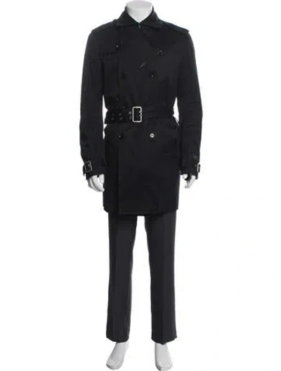 Pre-owned Diesel Vintage 2000's Trench Coat In Blue