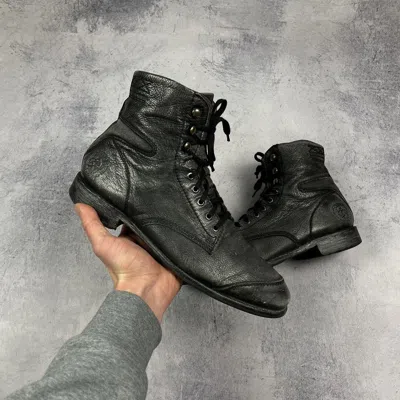 Pre-owned Diesel Vintage  Avant Garde Leather Distressed Boots 90's In Multi