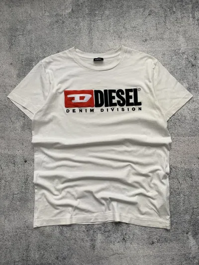 Pre-owned Diesel Vintage  Big Red D Logo Y2k Tee In White