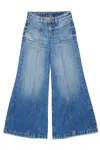 Diesel D-akii-j Wide-leg Denim Jeans 8-16 Years Dark Blue Indigo In Blue