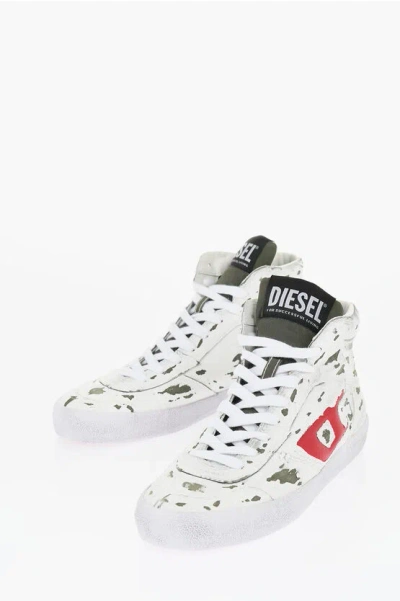 Diesel Vintage Effect S-leroji Mid Sneakers In White