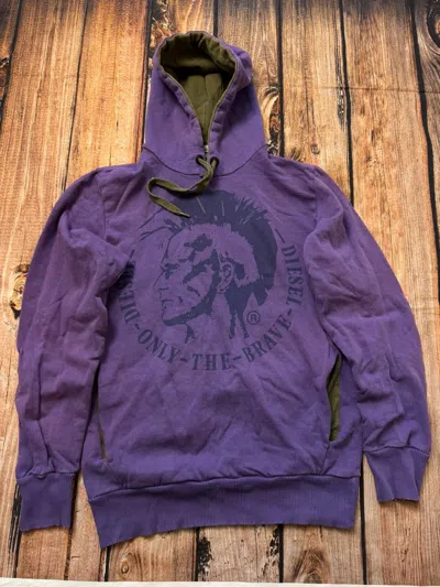 Pre-owned Diesel Vintage Hoodie  Big Logo In Purple