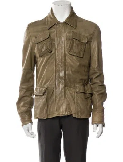 Pre-owned Diesel Vintage Lamb Leather Utility Jacket In Brown