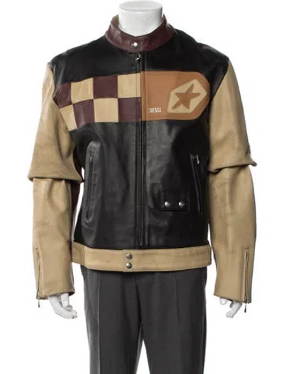 Pre-owned Diesel Vintage Late 1990's - Early 2000's Moto Jacket In Brown/neutrals