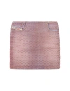 DIESEL VINTAGE PINK DENIM MINI SKIRT WITH RHINESTONES