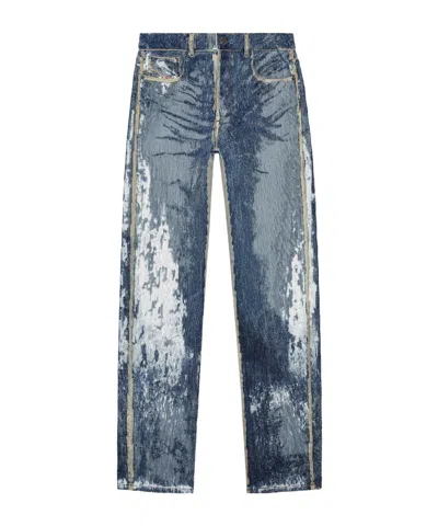 Diesel Vintage Printed Straightleg Jeans In Blue