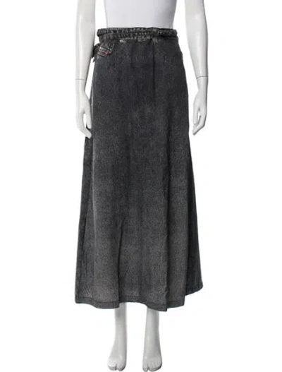 Pre-owned Diesel Virgin Wool Long Skirt In Grey