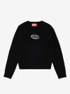 Diesel Viscose Blend Sweater With Logo In Black