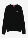 Diesel Viscose Blend Sweater With Logo In Black