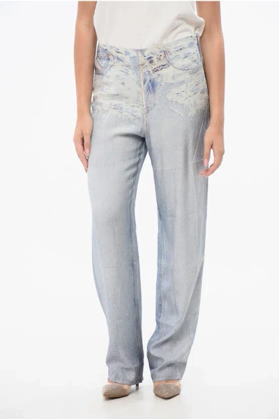 DIESEL VISCOSE P-SPRAY PANTS WITH DENIM EFFECT