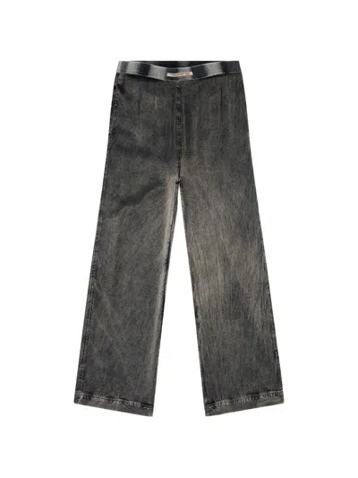 Diesel Viscose Pants With A Fluid Fit In Gray