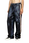 Diesel Viscose Trousers With Biker Print In Blue