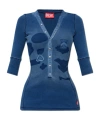 Diesel Henley Top With Shadow-patch Effects In Blue