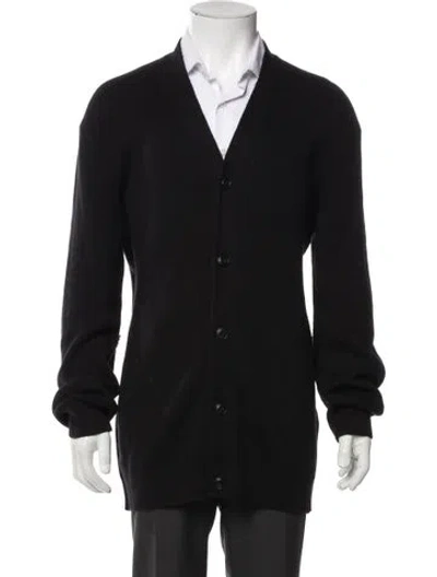 Pre-owned Diesel V-neck Long Sleeve Cardigan In Black