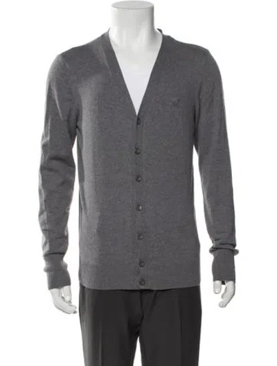 Pre-owned Diesel V-neck Long Sleeve Cardigan In Grey