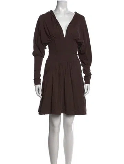 Pre-owned Diesel V-neck Mini Dress In Brown