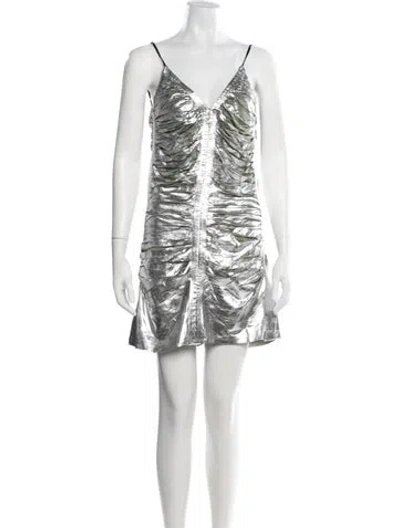 Pre-owned Diesel V-neck Mini Dress In Multi
