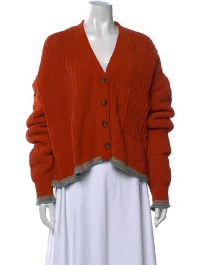 Pre-owned Diesel V-neck Sweater In Orange