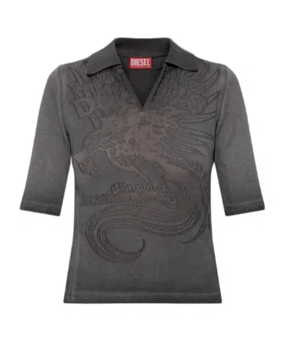 Diesel V-neck T-shirt In Black