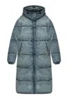 DIESEL W-AVES HOODED PUFFER COAT