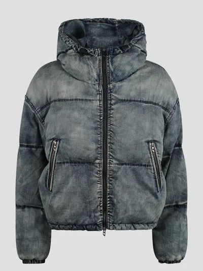 Diesel W-aves Puffer Jacket In Blue