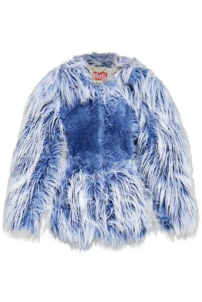 Diesel Ombré-hair Padded Monster Coat In Blue