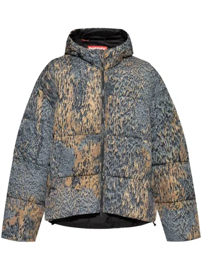 Diesel W-bogaert Puffer Jacket In Multi