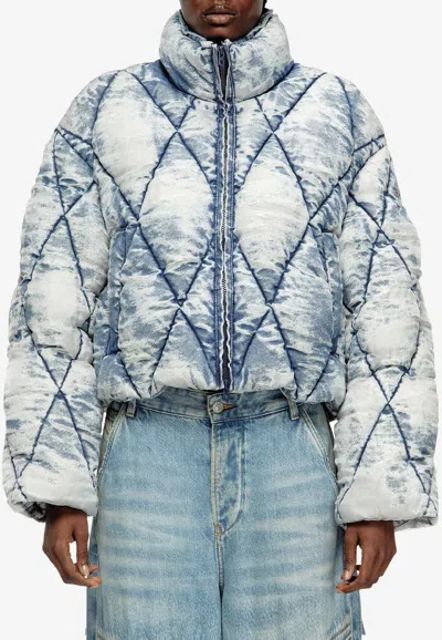 DIESEL W-HISTEL DENIM DOWN JACKET