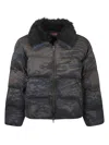 Diesel W-johns Down Jacket In Gray
