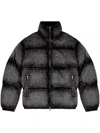 Diesel Black W-mons-a Denim Puffer Jacket In Grey