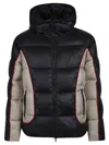 Diesel W-ostend Impactful Color-block Puffer Jacket In Black