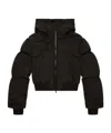 Diesel Hooded Down Jacket In Crinkled Nylon In Black