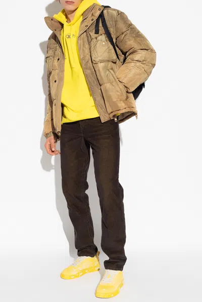 Diesel ‘w-rolffus' Puffer Jacket In Green