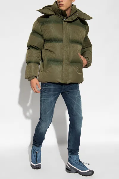 Diesel W-rolfys-mon Padded Jacket In Green