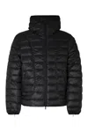 Diesel W-stone Hooded Techno Fabric Down Jacket In Black