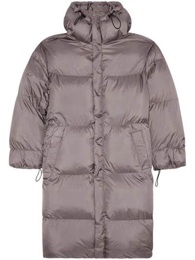 Diesel W-takry Raised-logo Puffer Coat In Grey