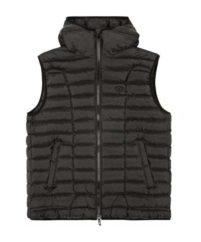 Diesel W-temple Gilet In Black